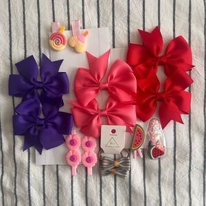 Colorful Hair Bow and Clip Set